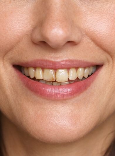 Antes: Sonrisa antes y después del tratamiento de estética dental